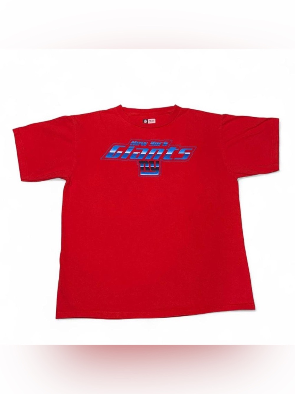 NFL Red New York Giants Short Sleeve Tee with Blue Logo